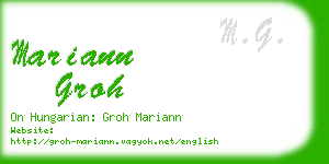 mariann groh business card